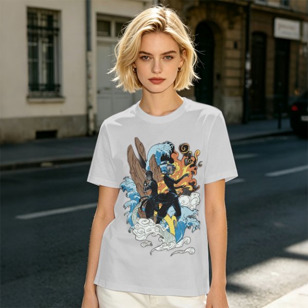 Olive T-Shirt With Elemental Bender Artwork Print
