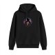 Black hoodie with fantasy warrior silhouette lightning graphic