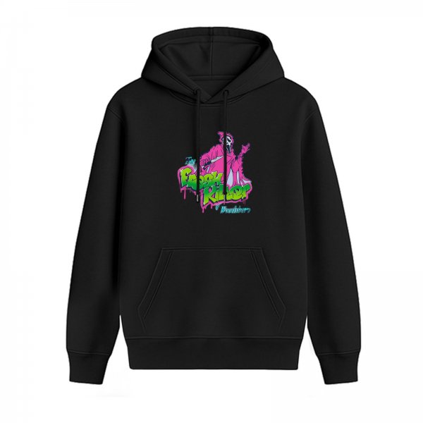 Black Hoodie with Neon Ghostface Fresh Killer Graffiti Art