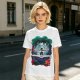 Olive T-shirt with fantasy forest glider rider graphic print