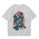 Olive T-Shirt With Girls On A Teal Tiger Graphic Print