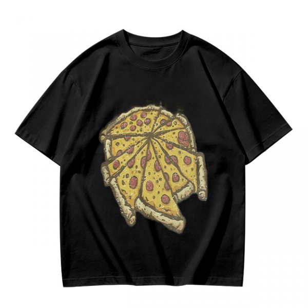 Olive Green T-Shirt With Pepperoni Pizza Slice Graphic