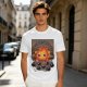 Olive t-shirt with Calcifer and soot sprites graphic print