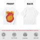 Olive green graphic t-shirt with pizza atom design