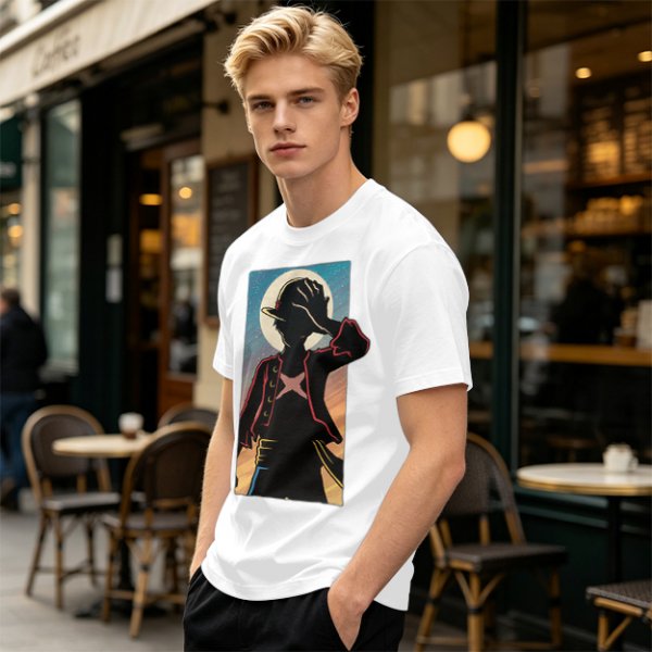 Olive Anime Character Silhouette Graphic T-Shirt