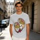 Olive T-Shirt With Cute Hugging Ramen Bowl Couple Print