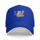 Black baseball cap with cute fox eating ramen sun and cloud design