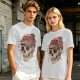 OVER THINKER Skull Graphic Olive T-Shirt
