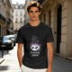 Olive graphic t-shirt with skull tea cup and 'Freaks like me drink tea' text