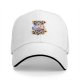 Black baseball cap with funny pigeon pizza 'give me food or i will poop on you' print
