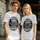 Olive green t-shirt with black goat head and Black Coffee graphic