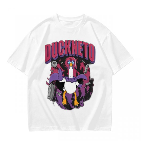 Olive Graphic T-Shirt Featuring Duckneto Superhero Duck Art
