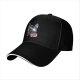 Black Baseball Cap With Cat Silhouette Cherry Blossom Landscape Art