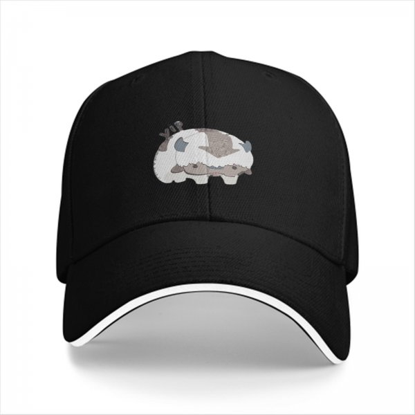 Black baseball cap with cute Appa from Avatar: The Last Airbender print