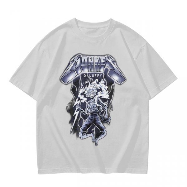 One Piece Monkey D. Luffy Gear 5 Metal Rock Style Graphic T-Shirt