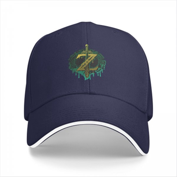 Black Baseball Cap With Zelda Tears Of The Kingdom Inspired Print