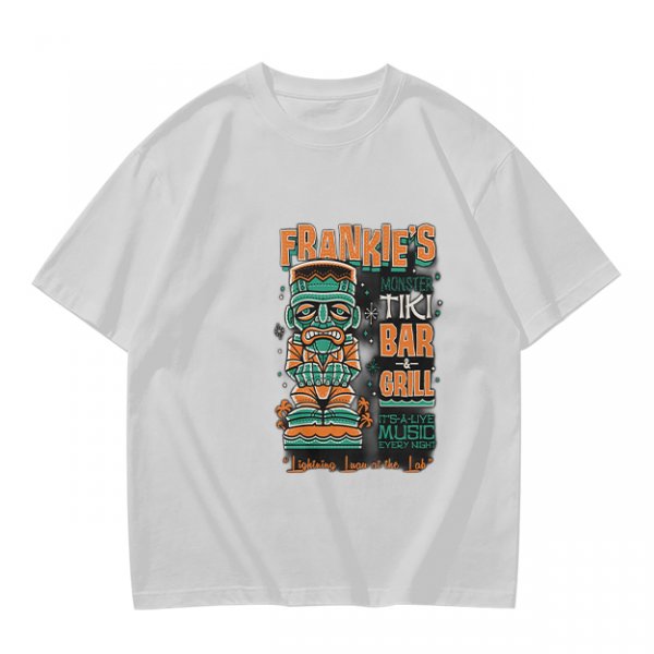 Frankie's Monster Tiki Bar Grill Themed Graphic T-Shirt