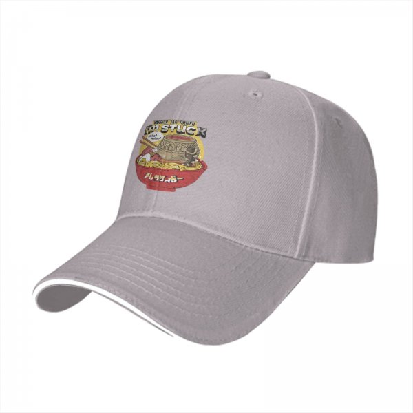 Black Baseball Cap With Ramen Bowl Graphic And I'm Stuck Text