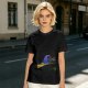 Olive T-Shirt with Witch Hat and Broom Halloween Graphic