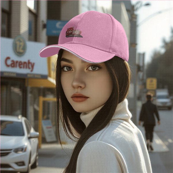 Black baseball cap with cute red panda using retro computer graphic
