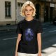 Olive T-Shirt With Night Sky Wolf Howling At Moon Graphic