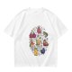 Olive Green T-Shirt With Whimsical Fruit Bird Graphic Print
