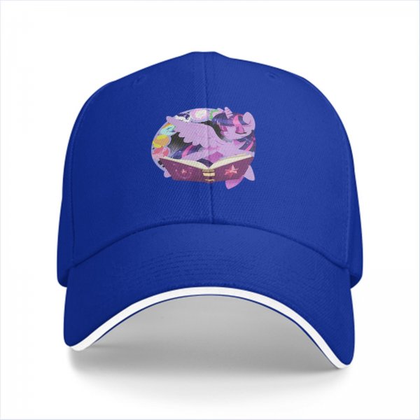 Black baseball cap with Twilight Sparkle reading a magic book print