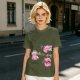 Olive T-Shirt With Cute Axolotl Relaxalotl Graphic Print
