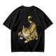 Olive T-shirt with Catbus and Soot Sprite Anime Print