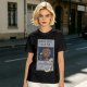 Olive green t-shirt with E.T. phone home graphic print