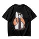 Olive t-shirt with Snoopy and Woodstock sushi print