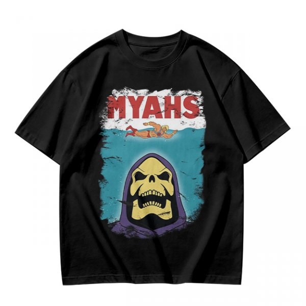 Olive Graphic T-Shirt with Skeletor Jaws Parody Art