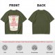 Olive T-shirt with Cat Noodles Cup Print