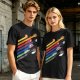 Studio Ghibli Characters Rainbow Stripe Graphic T-Shirt