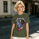 Olive T-Shirt With Skeletor Rock Guitarist Graphic Print