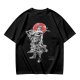 Olive T-shirt with Samurai Swordsman and Red Sun Print