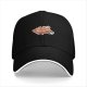 Black Baseball Cap With Cute Dumpling Food Illustration
