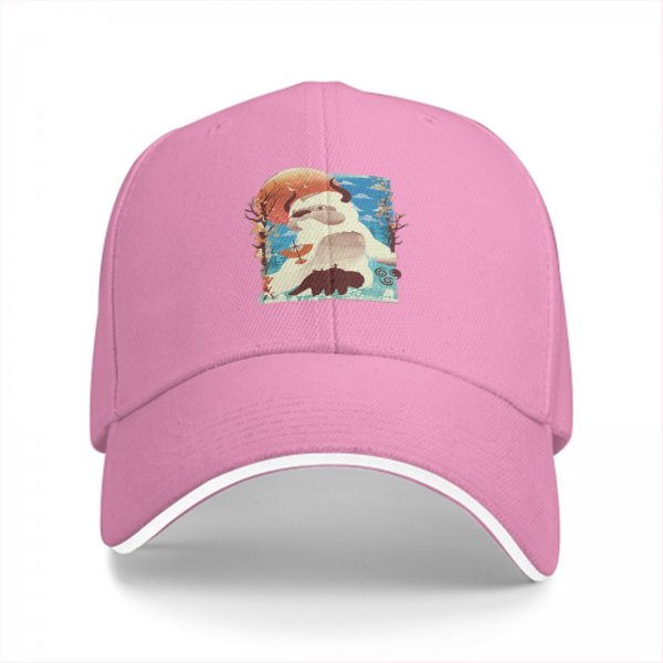 Black Baseball Cap With Appa The Sky Bison Graphic Print