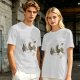 Olive Green T-Shirt With Knight Vs Rooster Fantasy Graphic Print
