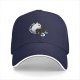 Black Baseball Cap With Yin Yang Cats Graphic Design