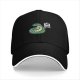 Black baseball cap with a snake holding a FREE HUGS sign and a mouse