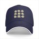 Black Baseball Cap With Cute Ghost Emoji Pattern