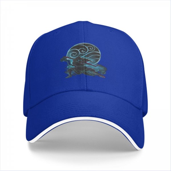 Black Baseball Cap With Water Tribe Themed Anime Graphic