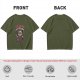 Olive T-shirt with Grim Reaper Cat 'Feed Me Or Else' Print
