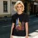 Olive T-Shirt With Cartoon Robot And Winged Vehicle Graphic
