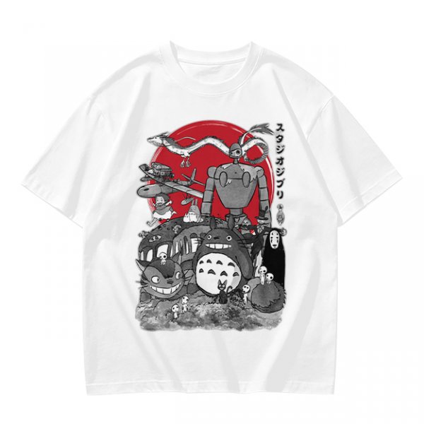 Studio Ghibli Characters Graphic Olive T-Shirt
