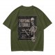 Olive t-shirt with skeleton teacher and 'Everything Is Terrible' print