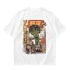 Olive T-shirt with Giant Broccoli Monster Attacking City Art