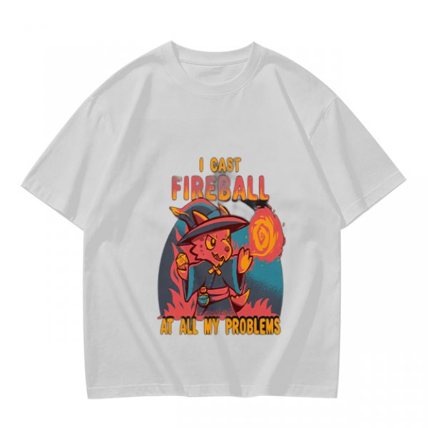 I Cast Fireball At All My Problems Dragon Wizard T-Shirt