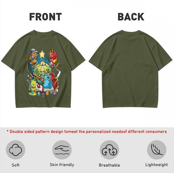 Dungeons and Dragons Cute Dragon Characters D20 T-Shirt Design